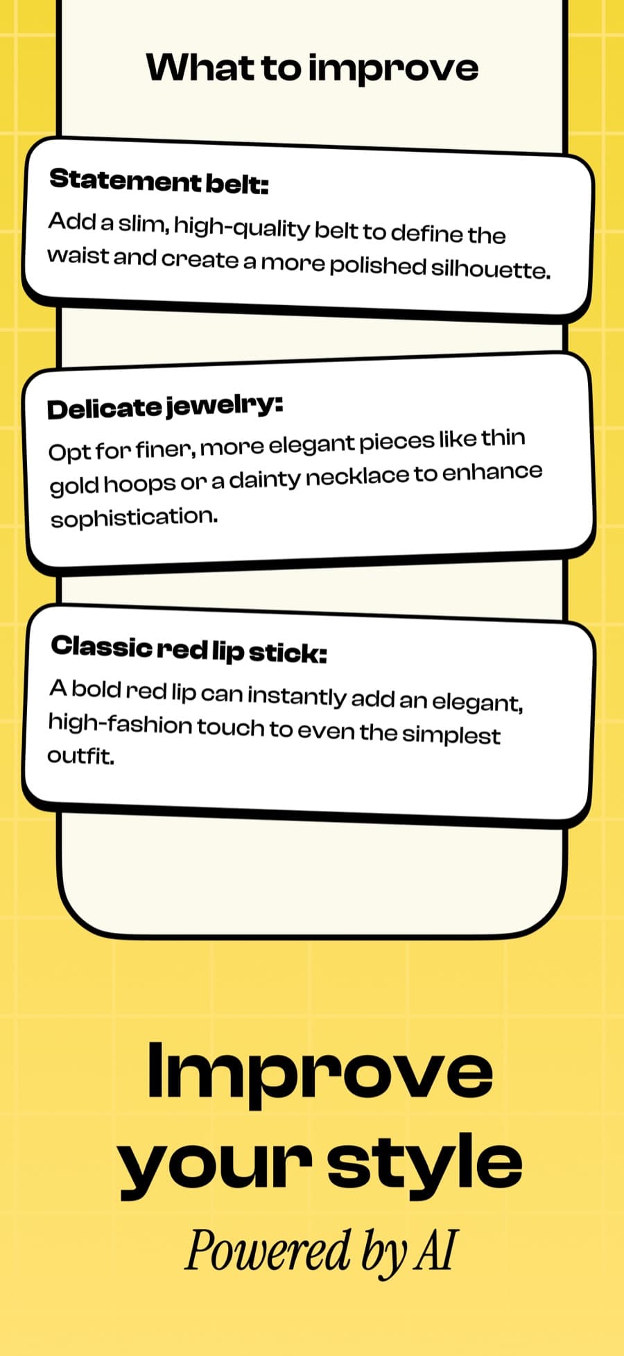 Improve your style: what to improve, item by item