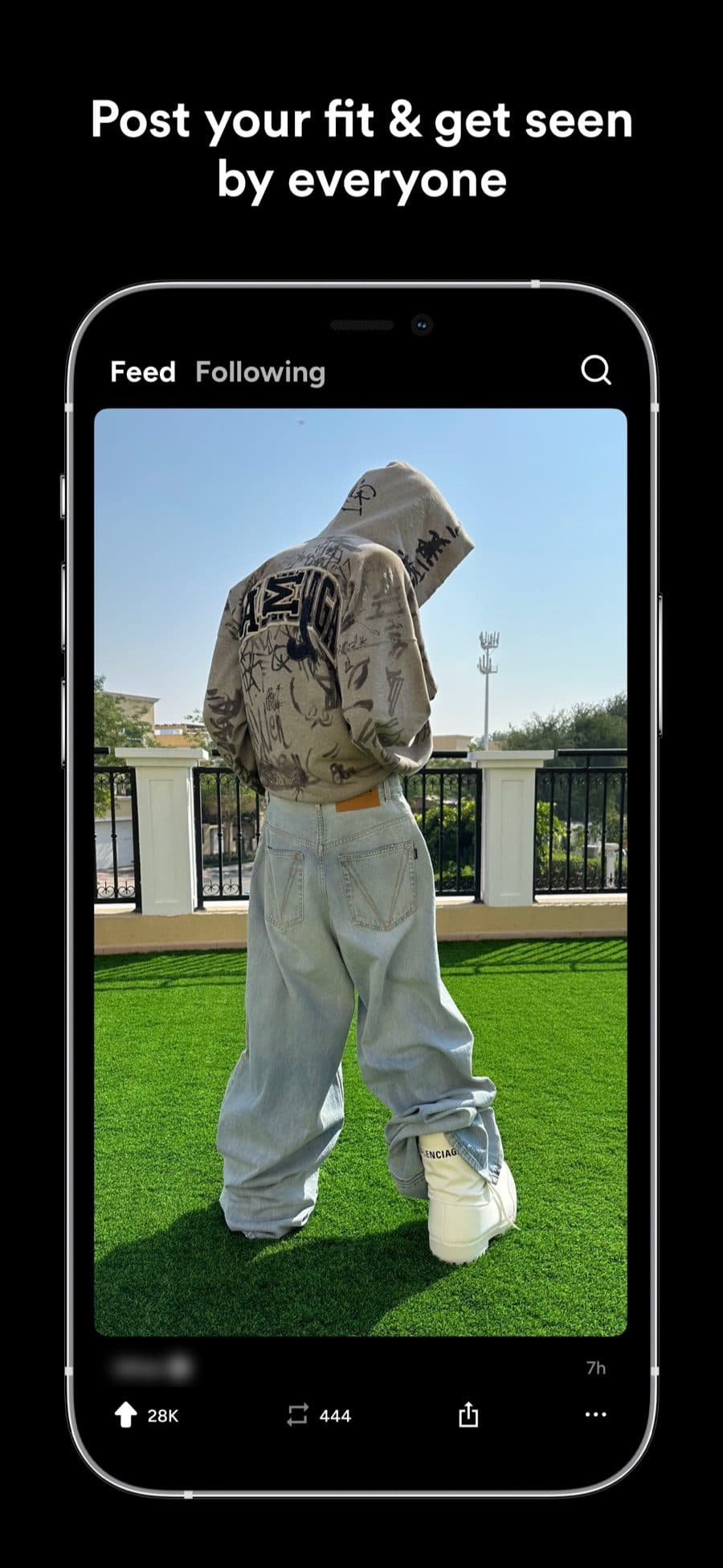 Post your fit and get seen by everyone: the feed
