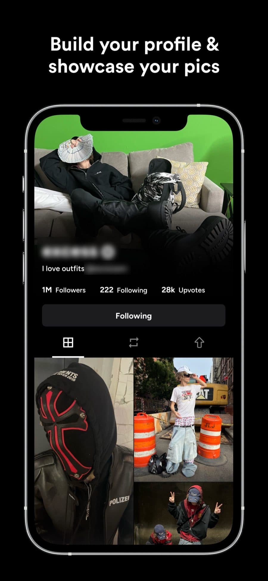 Build your profile and showcase your pics: a profile