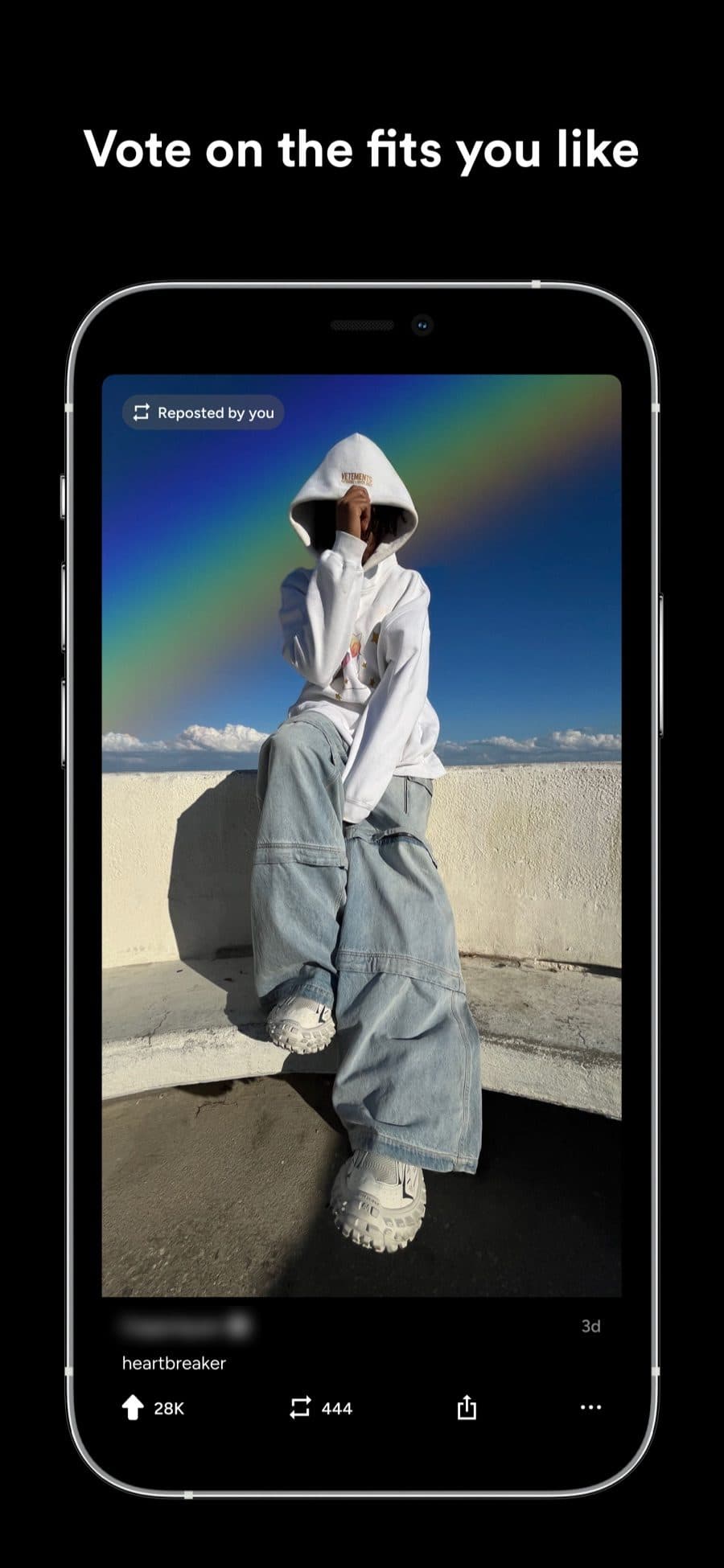 Vote on the fits you like: a post with its upvotes