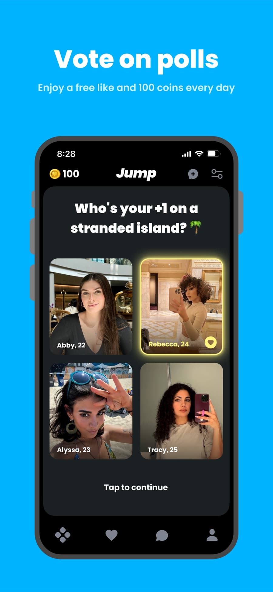 Vote on polls: a poll with four profiles to choose from